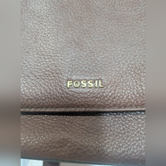 Fossil Preston Mini Backpack Brown Pebbled Leather Gold Hardware - Picture 4 of 14